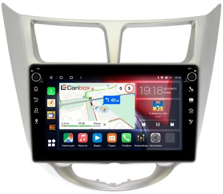 Hyundai Solaris, Accent 4 2010-2019 (серебро) Canbox M-Line 7801-9270 на Android 10 (4G-SIM, 2/32, DSP, IPS) С крутилками