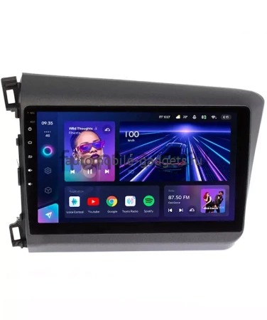 Штатное головное устройство Honda Civic 9 4D 2011-2015 (левый руль, седан) Teyes CC3 6/128 9 дюймов RM-9166 на Android 10 (4G-SIM, DSP, QLed)