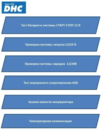 Тестер емкости аккумуляторных батарей 12В, запуска, зарядки системы, встроенный принтер, DHC BT900