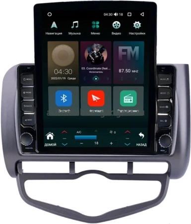 Штатная магнитола Honda Jazz 2001-2008 (с климат-контролем, левый руль) Canbox M-Line 5610-9267 на Android 10 (4G-SIM, 2/32, DSP, QLed, Tesla)