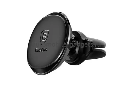 Магнитный автомобильный держатель Baseus Magnetic Air Vent Car Mount Holder with Cable Clip (SUGX-A01) черный