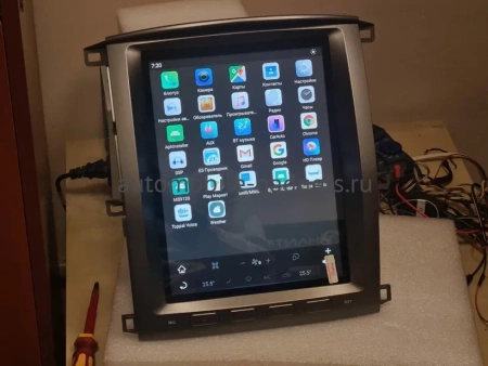 Carmedia ZF-1305-GE ("Тесла-стиль") штатная магнитола для Toyota LC 100, Lexus LX 470 2002-2009 (климат на цветном экране) на Android 13 c 8GB, DSP, 4G