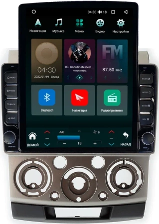Штатная магнитола Ford Ranger 2 2006-2011 (бронза) Canbox M-Line 5610-9-417 на Android 10 (4G-SIM, 2/32, DSP, QLed, Tesla)