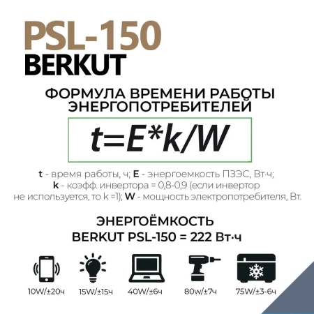 Портативная зарядная электростанция BERKUT SPECIALIST PSL-150