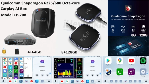 Airoc AI-708 Ai Box Мультимедийный блок расширения штатных функций CarPlay на Android 13 c 8GB, 4G