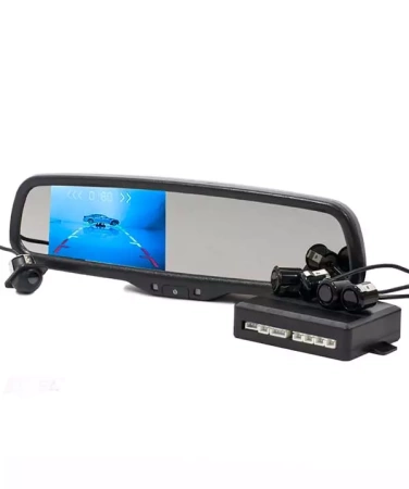 AVS0458BM + AVS115CPR (#680) + PS-03V Комплект из зеркала с монитором и универсальной камеры с видеопарктроником