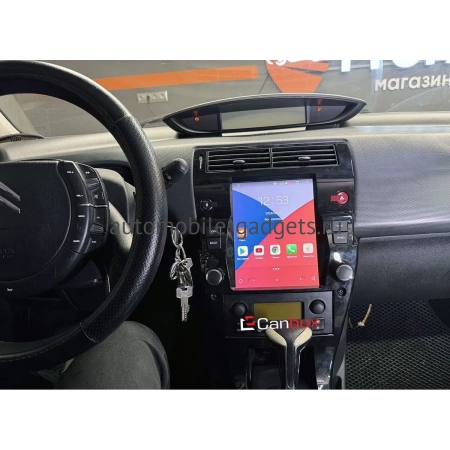 Штатное головное устройство Citroen C4 2004-2011 (глянцевая, черная) Canbox PRO-Line (Tesla style) 9.7 дюймов 4/64 7881-1312-194 на Android 13 (4G-SIM, DSP, QLed)