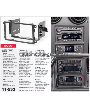 Переходная рамка CARAV 11-533 CHEVROLET /BUICK /CADILLAC El /GMC Yukon /HONDA /HUMMER H2 /ISUZU /OLDSMOBILE /PONTIAC /SUZUKI /TOYOTA
