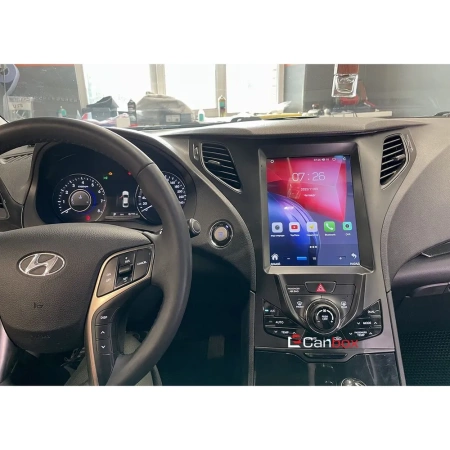 Штатное головное устройство Hyundai Grandeur 5, Azera 2 2011-2016 (черная) Canbox PRO-Line (Tesla style) 9.7 дюймов 12/256 7884-1312-105 на Android 13 (4G-SIM, DSP, QLed)