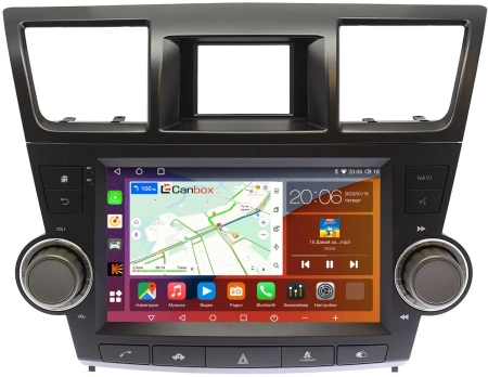 Штатная магнитола Toyota Highlander (U40) 2007-2013 Canbox H-Line 2K 4180-9-1556 на Android 10 (4G-SIM, 4/32, DSP, QLed)