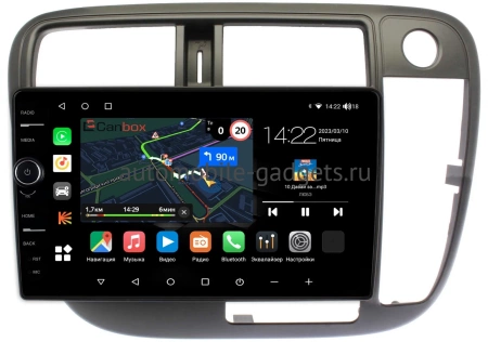 Штатная магнитола Honda Civic 6 1995-2000 (авто без климат-контроля, правый руль) Canbox M-Line 7840-9-226 Android 10 (4G-SIM, 2/32, DSP, QLed)