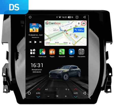 Штатное головное устройство Honda Civic 10 2015-2021 Canbox (Tesla style) 9.7 дюймов 2/32 GT096-1312-36 на Android 10 (QLed, DSP, CarPlay)