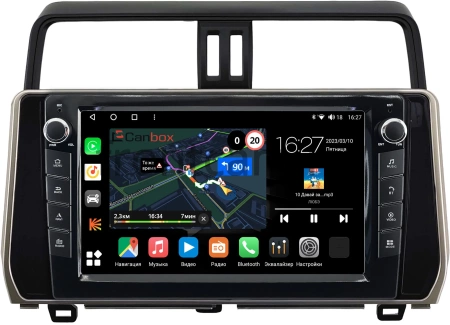 Штатная магнитола Toyota Land Cruiser Prado 150 2017-2024 (бронзовая) Canbox M-Line 7825-10-0307 на Android 10 (4G-SIM, 2/32, DSP, QLed) С крутилками (для авто без 4 камер)