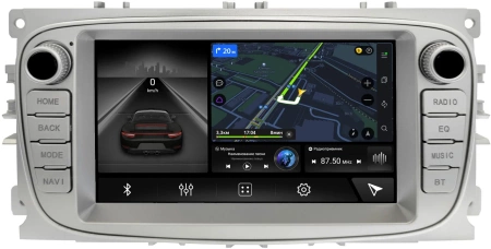 Магнитола в штатное место 2 din Ford Focus 2, C-MAX, Mondeo 4, S-MAX, Galaxy 2, Tourneo Connect 2006-2015 (серебристый) Canbox M-Line 9863-RP-2051-486 на Android 10 (4G-SIM, 2/32, DSP)