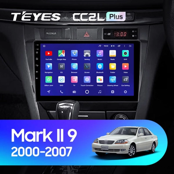 Штатное головное устройство Teyes CC2L PLUS 2/32 9 дюймов RM-9182 для Toyota Mark 2 (X110), Verossa 2001-2004 на Android 8.1 (DSP, IPS, AHD)