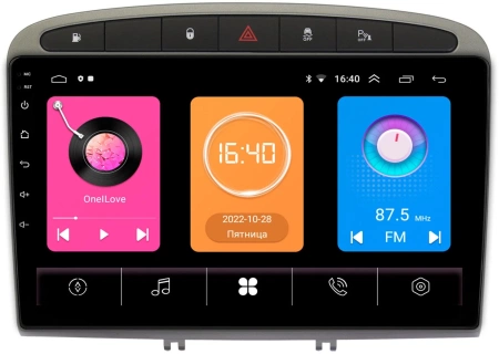 Штатная магнитола Peugeot 308, 408, RCZ 2007-2022 OEM RK9-9119 Android 10 (CarPlay, AHD, 1/32) (серая, Тип 1)