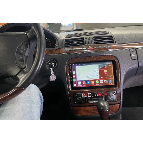 Штатная магнитола Mercedes S-klasse (w220) 1998-2005 (орех) Canbox EVO 2K 5833-9152 на Android 14 (4G-SIM, 16/512, DSP, QLed, AI, 360)