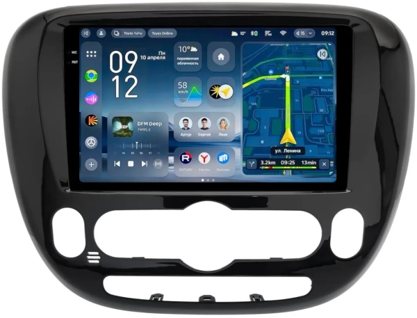 Штатное головное устройство Kia Soul 2 2013-2019 (глянцевая, с климат-контролем, Тип 2) Teyes CC4 Pro 2K 8/128 9.5 дюймов RM-9-0662 на Android 13 (4G-SIM, DSP, QLed, AI)