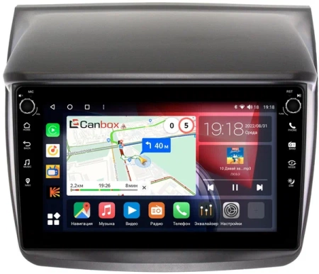 Штатная магнитола Canbox M-Line 7801-9057 для Mitsubishi L200 4, Pajero Sport 2 2008-2016 на Android 10 (4G-SIM, 2/32, DSP, IPS) С крутилками