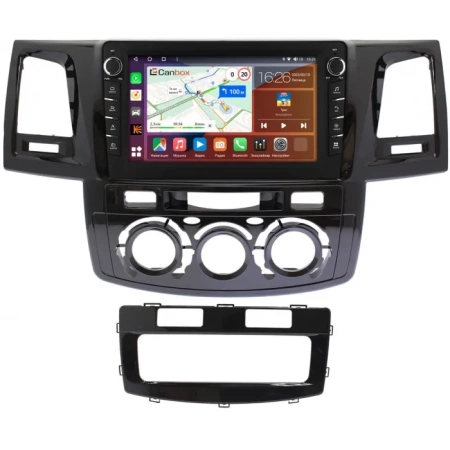 Штатная магнитола Toyota Fortuner, Hilux 7 2004-2015 (с кондиционером или климат-контролем) Canbox H-Line 7832-9414 на Android 10 (4G-SIM, 4/32, DSP, IPS) С крутилками