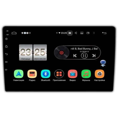 1 DIN 10 дюймов универсальная магнитола OEM PX610 на Android 10 (4/64, DSP, IPS)