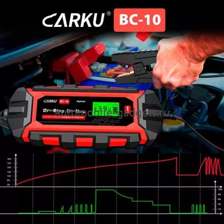 CARKU BC-10 Интеллектуальное зарядное устройство для обслуживания свинцово-кислотных аккумуляторов 6В/12В