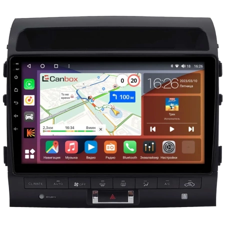 Toyota Land Cruiser 200 2013-2015 (матовая, Тип A, can LZ) Canbox H-Line 4195-10-2572 на Android 10 (4G-SIM, 6/128, DSP, QLed)