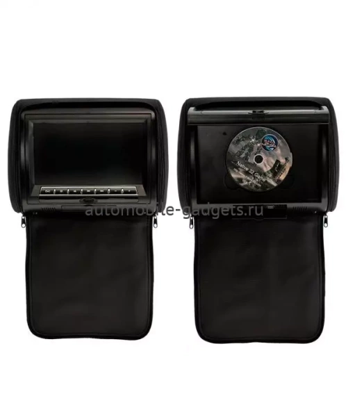 Комплект подголовников со встроенным DVD плеером и LCD монитором 9" (ОБА С DVD) ERGO ER900HD (чёрный)