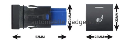 Комплект подогрева двух сидений 1 кнопка для Toyota 2018+ Ksize ZG9 Тип2