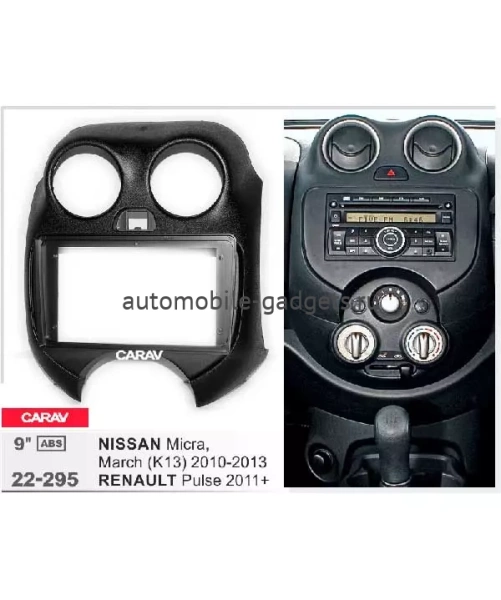 Carav 22-295 переходная рамка для установки автомагнитолы 9" в NISSAN Micra, March (K13) 2010-2013 / RENAULT Pulse 2011+