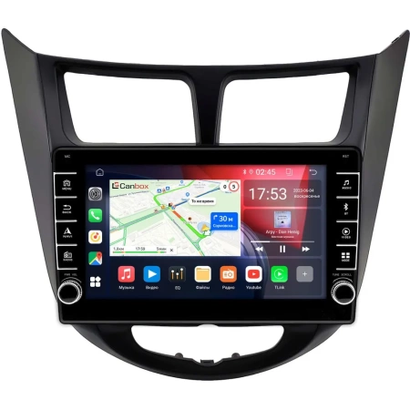 Штатная магнитола Hyundai Solaris, Accent 4 2010-2019 (черная, матовая) Canbox BGT9-2093 2/32 на Android 10 (IPS, DSP, CarPlay)