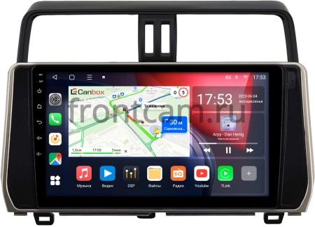 Штатная магнитола Toyota Land Cruiser Prado 150 2017-2024 (бронзовая) Canbox L-Line 4168-10-0308 на Android 10 (4G-SIM, 3/32, TS18, DSP, QLed) (для авто с 4 камерами)