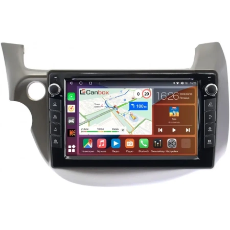 Штатная магнитола Honda Jazz 2 2008-2014 (левый руль) Canbox H-Line 7827-1067 на Android 10 (4G-SIM, 4/64, DSP, QLed) С крутилками
