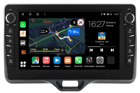 Toyota Yaris 4, Yaris Cross 2020-2024 (правый руль) Canbox M-Line 7835-10-541 на Android 10 (4G-SIM, 2/32, DSP, QLed) С крутилками