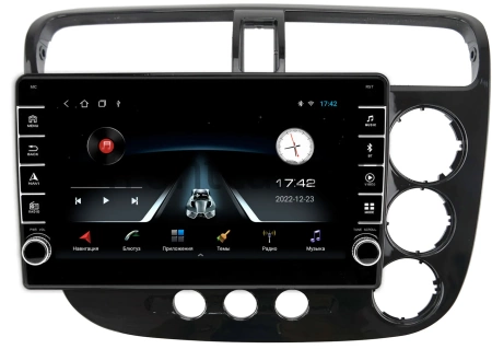 Honda Civic 7 2000-2006 (для авто с климат-контролем, правый руль, глянцевая, черная) Canbox BGT9-9206 2/32 Android 10 (IPS, DSP, CarPlay)