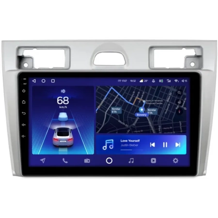 Штатное головное устройство Ford Fiesta (Mk5) 2002-2008 (серебро) Teyes CC2 PLUS 4/32 9 дюймов RM-9-2069 на Android 10 (4G-SIM, DSP, QLed)