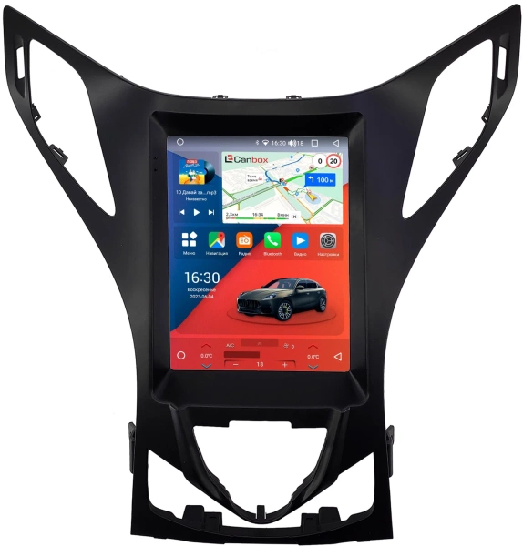 Штатное головное устройство Hyundai Grandeur 5, Azera 2 2011-2016 (черная) Canbox H-Line (Tesla style) 9.7 дюймов 4/64 5623-1312-105 на Android 10 (4G-SIM, DSP, QLed)