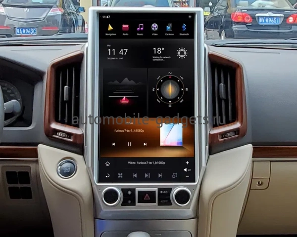 Carmedia ZF-1829H-GE ("Тесла-стиль") штатная магнитола для Toyota Land Cruiser 200 2015-2021 на Android 13 с 8GB, DSP, 4G