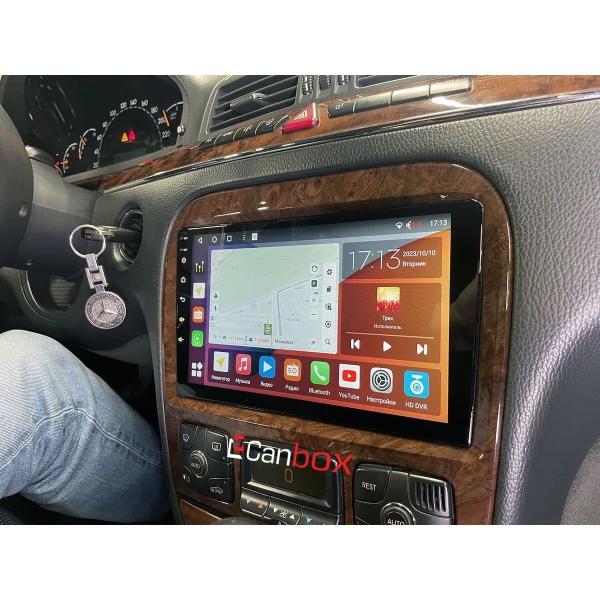 Штатная магнитола Mercedes S-klasse (w220) 1998-2005 (орех) Canbox EVO 2K 5833-9152 на Android 14 (4G-SIM, 16/512, DSP, QLed, AI, 360)