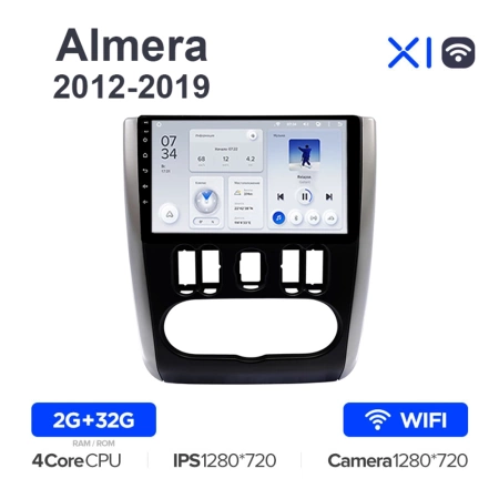 Штатное головное устройство Teyes X1 WIFI 2/32 9 дюймов RM-9-1436 для Nissan Almera (G15) 2012-2018 на Android 8.1 (DSP, IPS, AHD)