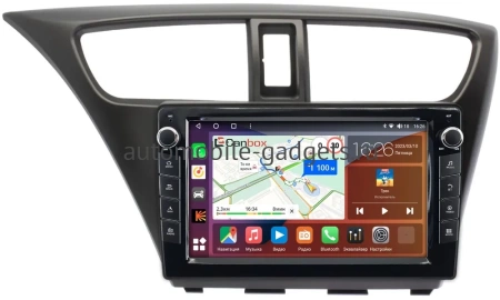 Штатная магнитола Honda Civic 9 5D 2011-2015 (левый руль, хэтчбэк) Canbox H-Line 7822-9-0108 Android 10 (4G-SIM, 4/32, DSP, IPS) С крутилками