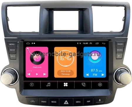 Toyota Highlander (U40) 2007-2013 для авто без усилителя (Тип3) OEM RK10-1180 на Android 10 (CarPlay, AHD, 1/32)