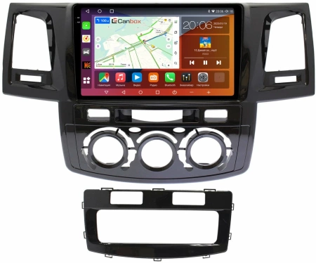 Штатная магнитола Toyota Fortuner, Hilux 7 2004-2015 (с кондиционером или климат-контролем) Canbox H-Line 2K 4180-9414 на Android 10 (4G-SIM, 4/32, DSP, QLed)