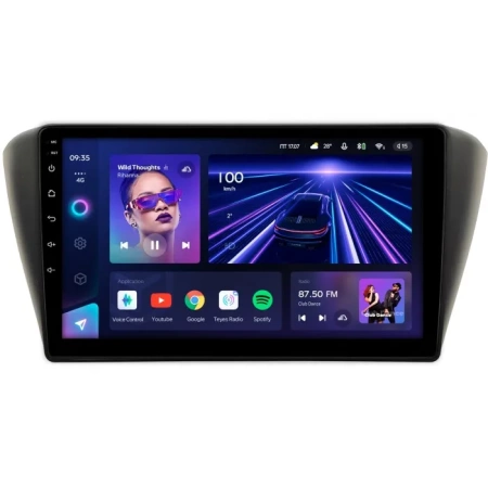 Штатное головное устройство Skoda Fabia 3 2014-2018 (черная) Teyes CC3 4/32 9 дюймов RM-9-571 на Android 10 (4G-SIM, DSP, QLed)