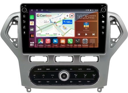 Ford Mondeo 4 2006-2010 (серебро, Тип 2) Canbox H-Line 7808-10-2186 встроенный климат на Android 10 (4G-SIM, 6/128, DSP, QLed) С крутилками