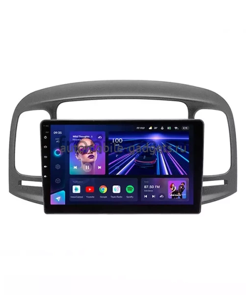 Штатное головное устройство Teyes CC3 4/32 9 дюймов RM-9-1411 для Hyundai Verna 2005-2010 (черная) на Android 10 (4G-SIM, DSP, QLed)