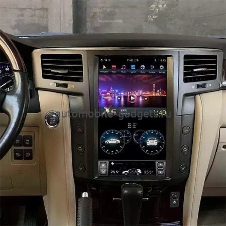 Carmedia ZF-1819-GE ("Тесла-стиль") штатная магнитола для Lexus LX570 (2007-2015) на Android 13 c 8GB, DSP, 4G