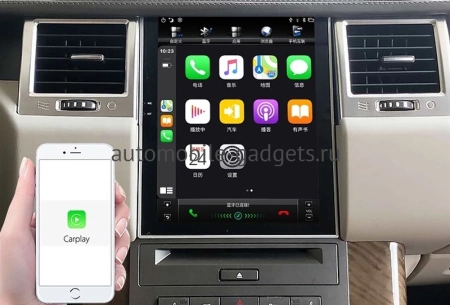 Магнитола для Range Rover Sport 2009-2012 (поддержка штатного меню DENSO) - Carmedia NH-R1004-1 ("Тесла-Стиль") Android 11, 4+64Гб, CarPlay, SIM-слот Магнитола для Range Rover Sport 2009-2012 (поддержка штатного меню DENSO) - Carmedia NH-R1004-1 ("Тесла-Стиль") Android 11, 4+64Гб, CarPlay, SIM-слот