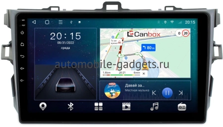 Toyota Corolla (E150) 2006-2013 (серая, без воздуховодов) Canbox H-Line 3792-9038 на Android 10 (4G-SIM, 4/64, DSP, QLed)