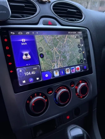 Штатная магнитола Canbox EVO 5810-9157 для Ford Focus 2 2005-2011 (авто с кондиционером) на Android 14 (4G-SIM, 4/64, DSP, QLed, AI, 360)